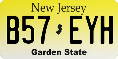NJ license plate B57EYH