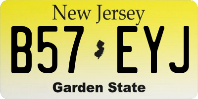 NJ license plate B57EYJ