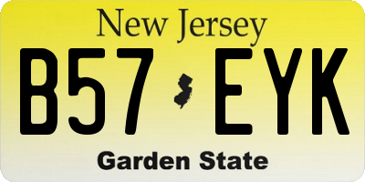 NJ license plate B57EYK