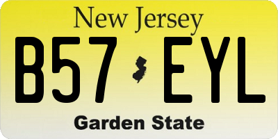 NJ license plate B57EYL