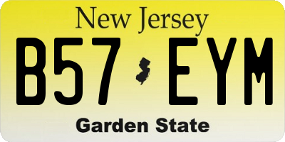 NJ license plate B57EYM