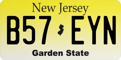 NJ license plate B57EYN