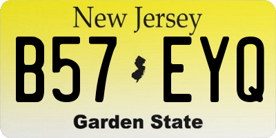 NJ license plate B57EYQ