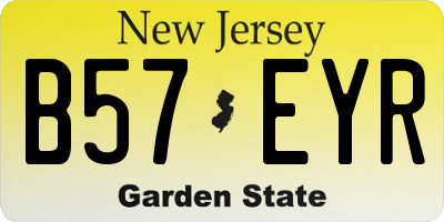 NJ license plate B57EYR