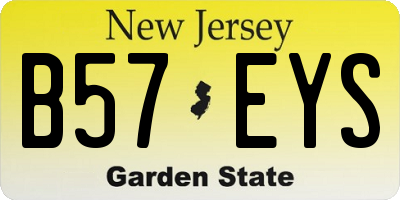NJ license plate B57EYS