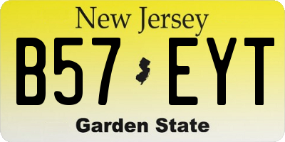 NJ license plate B57EYT
