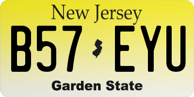 NJ license plate B57EYU