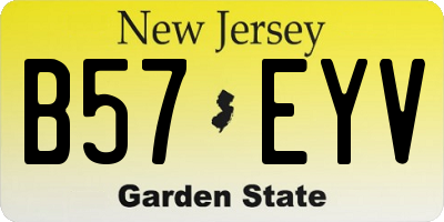 NJ license plate B57EYV