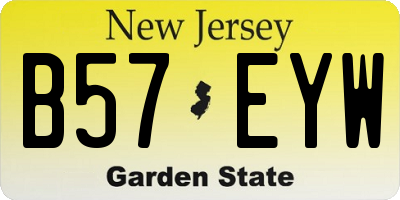 NJ license plate B57EYW