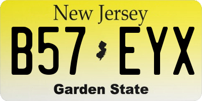 NJ license plate B57EYX