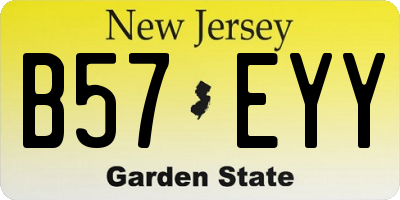 NJ license plate B57EYY