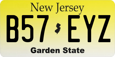 NJ license plate B57EYZ