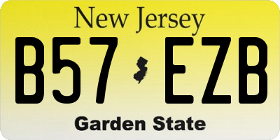 NJ license plate B57EZB