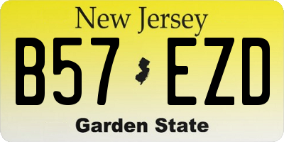 NJ license plate B57EZD