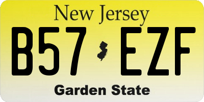 NJ license plate B57EZF