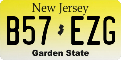 NJ license plate B57EZG