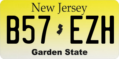 NJ license plate B57EZH