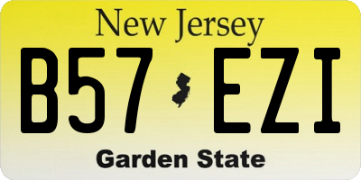 NJ license plate B57EZI