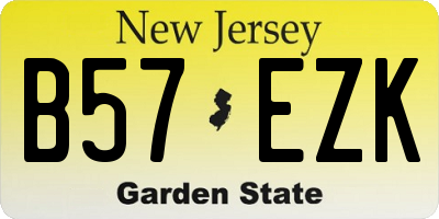 NJ license plate B57EZK