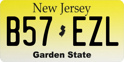 NJ license plate B57EZL
