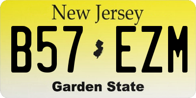 NJ license plate B57EZM