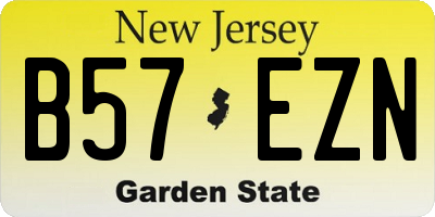 NJ license plate B57EZN