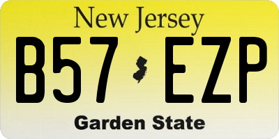 NJ license plate B57EZP