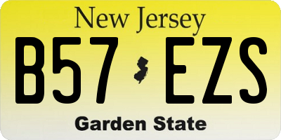 NJ license plate B57EZS