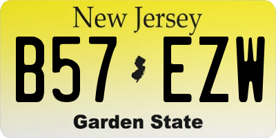 NJ license plate B57EZW