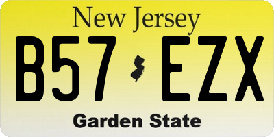 NJ license plate B57EZX