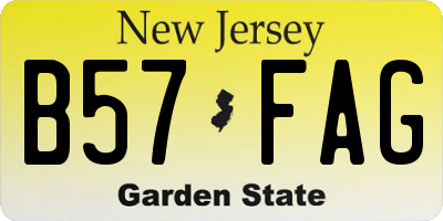 NJ license plate B57FAG