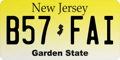 NJ license plate B57FAI