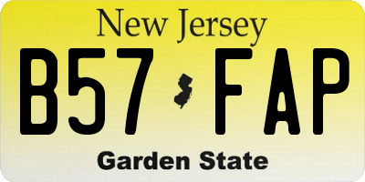 NJ license plate B57FAP