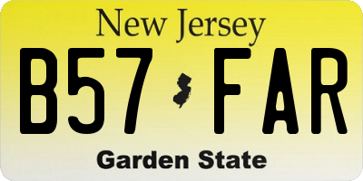 NJ license plate B57FAR