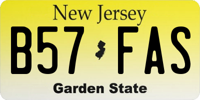 NJ license plate B57FAS