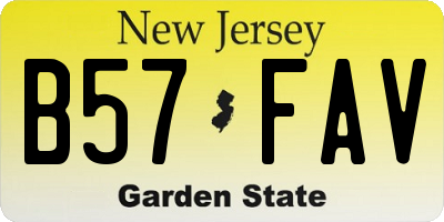 NJ license plate B57FAV