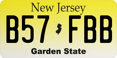 NJ license plate B57FBB