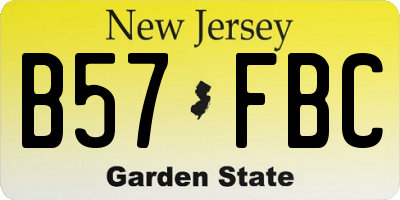 NJ license plate B57FBC