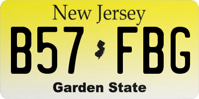 NJ license plate B57FBG