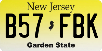 NJ license plate B57FBK