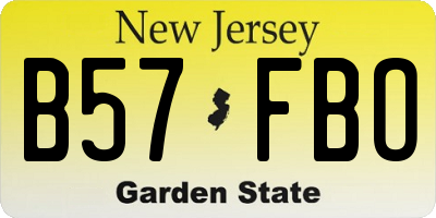 NJ license plate B57FBO