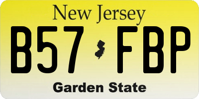 NJ license plate B57FBP