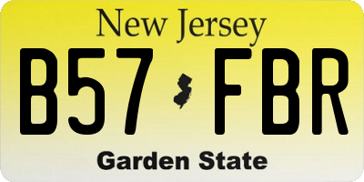 NJ license plate B57FBR