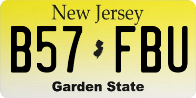 NJ license plate B57FBU