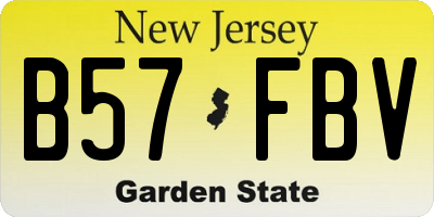 NJ license plate B57FBV