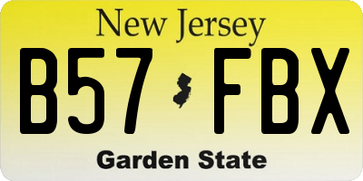 NJ license plate B57FBX