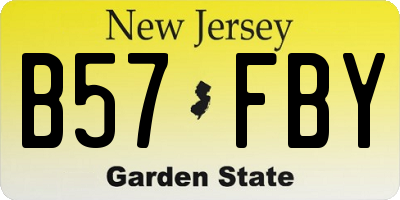 NJ license plate B57FBY