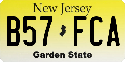 NJ license plate B57FCA