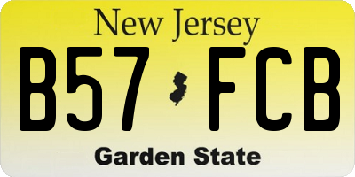 NJ license plate B57FCB