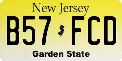 NJ license plate B57FCD